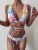 Import Womens Bandage Pit Strip Cut Flower Split Swimsuit Sexy Tie-Dye Bikini from China