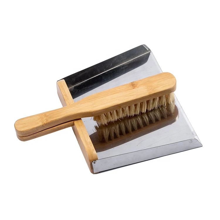 Wooden short handle cleaning dustpan with wooden handle brush broom and dustpan set
