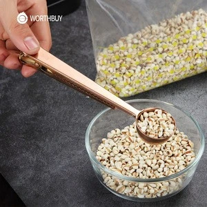 WORTHBUY Stainless Steel Multifunction Color Measuring tools Cake Accessories Measuring Scoop Coffee Measuring Spoon With Clip