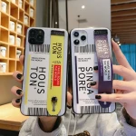 Wrist Strap Case with Kickstand Cover for iPhone 11,Fashion Air Ticket Mobile Phone Case for iPhone 11 Pro XS MAX XR 7 8