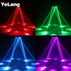 Yelang 6 Arms Bee Eyes RGBW 4in1 Led Beam Red Green Lazer Moving Head Light For Music Disco Dance Party Nightclub Effect Lights