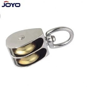 Zinc alloy nickle plated die casting double sheave Eye Swivel Pulley
