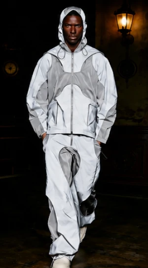 Custom Men's Reflective Windbreaker Tracksuit Waterproof Hooded Jacket and Pants Set OEM ODM