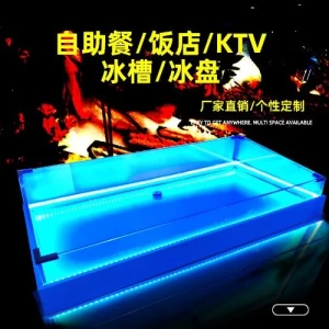 Frozen Seafood Display Cabinet Glass Frozen Meat Vegetables and Fruits Preservation Table