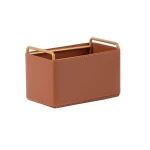 Storage Basket with Removable PU Leather Trim