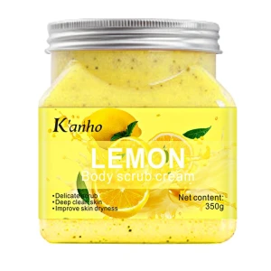 Kanho Lemon Natural Body Care Whitening Exfoliating Ice Cream Facial Body Organic Skin Care Fruit Salt Ocean Body Scrub