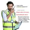 Wholesales Custom logo high visible safety vest high visibility class 3 reflector jacket with multi pockets ID window