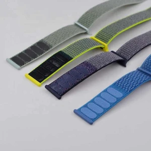 Custom Nylon Buckle Elastic Adjustable Strap Hook and Loop Watch Band With Buckle