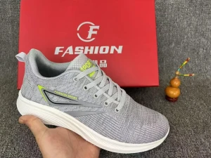 Comfortable Mesh Walking Shoes – Black & Grey Athletic Footwear