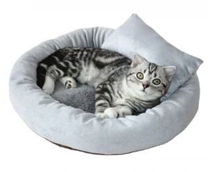 Color Kennel Deep Sleep Bed Long Hairy Winter Plus Velvet Thickening Cat Sleeping Beds For Pets