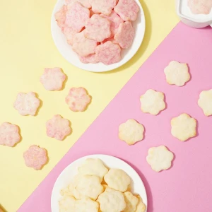 Hot Selling Flower shape Pure Juice Rice Cracker