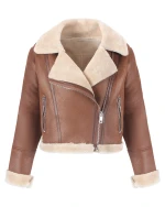 Ladies’ suede bonded fur jacket(T84228)