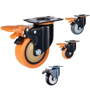 Ss 75 100 125 Mm Pu Caster Wheel For Trolley 3 4 5 Inch