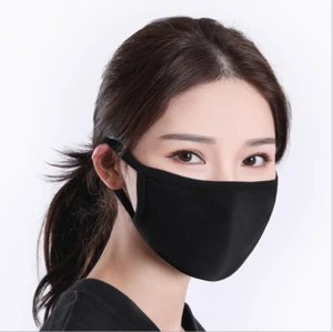 Earloop Black Cotton face mask / Reusable black face mask /Washable black face mask
