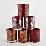 White printing dust and red glass jar candle vessel for gift in bulk
