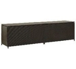 vidaXL Storage Chest Brown Poly Rattan and Powder-Coated Steel