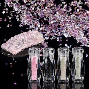 1 Bottle Mini Caviar Beads Crystal Tiny Rhinestones Glass Micro Bead For Nails DIY Colorful 3D Glitter Nail Art Decorations
