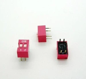 10. Red 2.54mm Pitch 2-Bit 2 Positions Ways Slide Type DIP Switch
