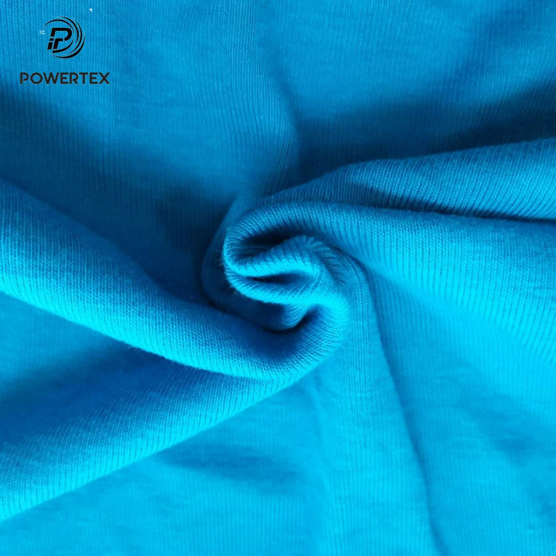 100% Cotton 1x1 knitted polyester spandex tubular t-shirt collar cuff rib fabric