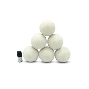 100% organic wool dryer balls in laundry with lavender essential oil