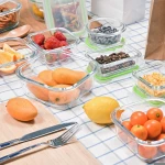 1040ML 5pcs Rectangle High Borosilicate Glass Sealed Meal Prep Food Fresh Storage Containers Sets Lunch Box with Locking Lids