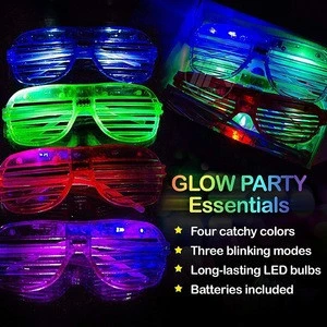 10Pack Glow in The Dark LED Glasses Rave Party Favor Supply Battery Operated Neon Bulk Light Up Flashing Toys