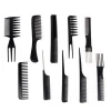 10pcs Salon Comb Set, Custom Wide Tooth Comb, Black Detangle Rat Tail Comb