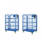 1100 *800*1700mm folding steel  roll container cage with 2 doors