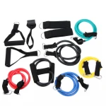 11pcs / Set Natural Tube Exercise Stretched Bands Elastic Training Pull Rope Yoga Pilates Workout