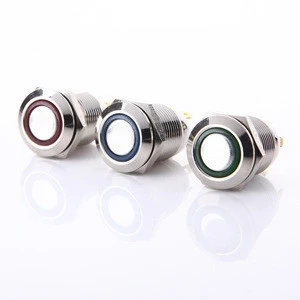 12mm 6v red LED Lighted Ring Illuminated Momentary 4 Pin 1NO Boat Truck DIY Push Button