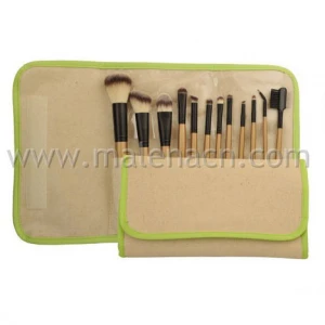 12PCS Synthetic Hair Makeup Brush with Fabric Bag