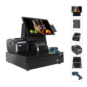 14.1&#39;&#39;/15.6&quot; all in one windows touch screen POS system/members card reader pos terminal/supermarket cash register
