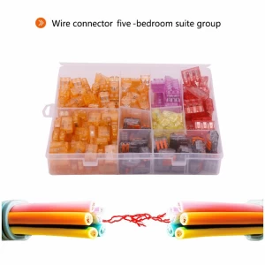 144 Pcs/Box 7 Types Universal Compact Wire Wiring Connector Conductor Terminal Block Spring Lever Push Fit Reusable Cable