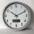 Import 14inch round custom cheap plastic printed simple wall clock with date and temperature sweep movement from China