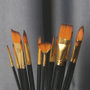 15pcs/set short handle with black bag Art supplies wholesale artist paint brush with wooden handle