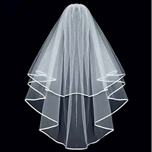 2 Layers White Ivory Short Wedding Bridal Veil