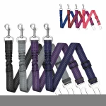 2 Pack Professional Safety Reflective Nylon Dog Headrest Seatbelt Bungee Buffer Dog Leash Harness Vehicle Car Seat Belt