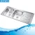 Import 201 Stainless steel top mount double bowl kitchen sink with drainer from China