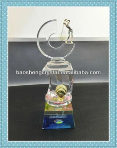 2013 new handicraft glass souvenirs for golf competition