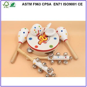 2017 hot sale Children wooden musical instrument percussion set for kids toys