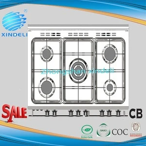 2017 New type 90*60cm double oven gas stove parts 5 burners with rotisserie and auto ignition in Zhongshan