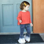 2018 New Arrivals Children Girls Flares Denim Bell-bottoms boot cut Jeans for kids