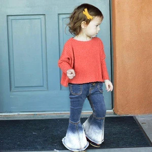 2018 New Arrivals Children Girls Flares Denim Bell-bottoms boot cut Jeans for kids