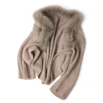 2018 new style factory wholesale 100% pure cashmere knitted sweater with fox fur