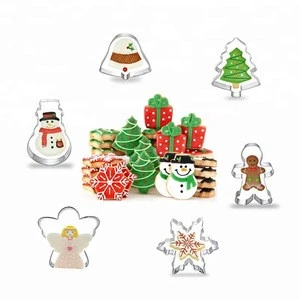2019 Hot Sale Funny 6pcs Christmas Cookie Cutters, Stainless Steel Xmas Biscuit Mold, Baking Tools