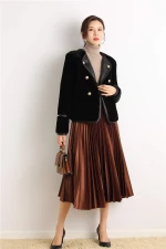 2020 Factory Wholesale Fur Coat Long Sleeves Jacket Tailored collar Top Fashion Shearling Coat Women Custom Outerwear