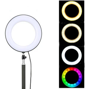 2020 Hot Sale Network Broadcast Portable Flash Camera Dimmable Mini RGB  Ring LED Light Circle Selfie Ring Light