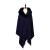 Import 2020 New Arrival Europe Hot Sale Winter Windproof and Warm Plain Color Fur Collar Shawl Cloak from China