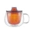 Import 2020 new clear borosilicate glass tea mug with strainer BPA free plastic infuser from China