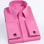 2020 New Men's French Cufflinks Shirt Business Formal Sleeves Solid Color Shirt Slim Korean Men's Shirt